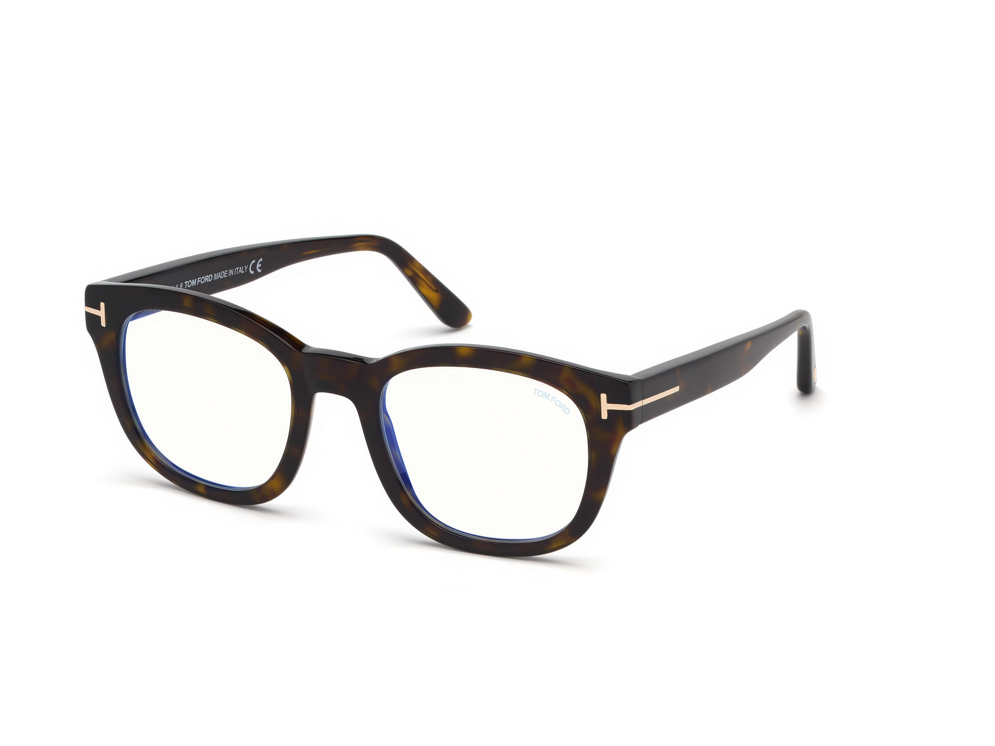 Tom Ford Herren FT5542-B 052 Optische Fassungen Acetat Havanna Geometrisch Normal Blaues Anti -Licht - FüR Pc-image