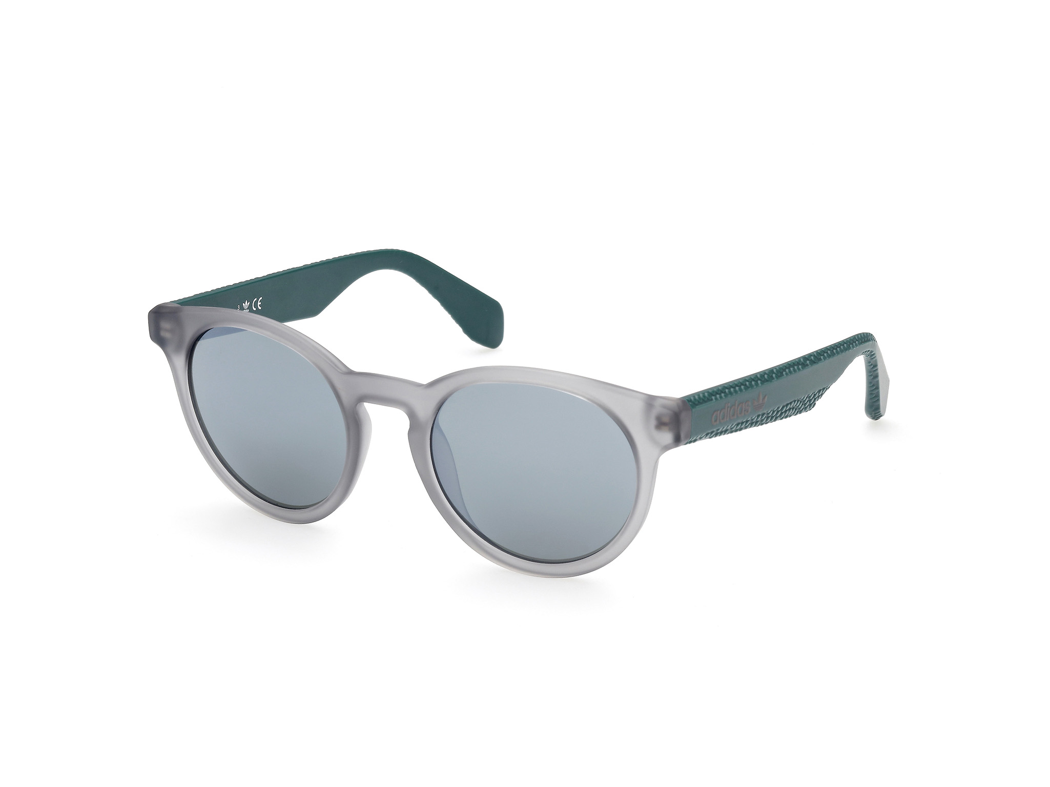 Adidas Unisex OR0056 20Q Sunglasses Injected Grey Green Round Normal Mirror-image