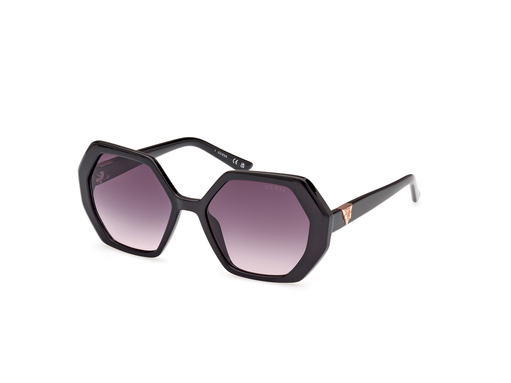 Guess Damen GU7879 01B Sonnenbrillen Injiziert Schwarz Grau Geometrisch Normal Schattiert-image