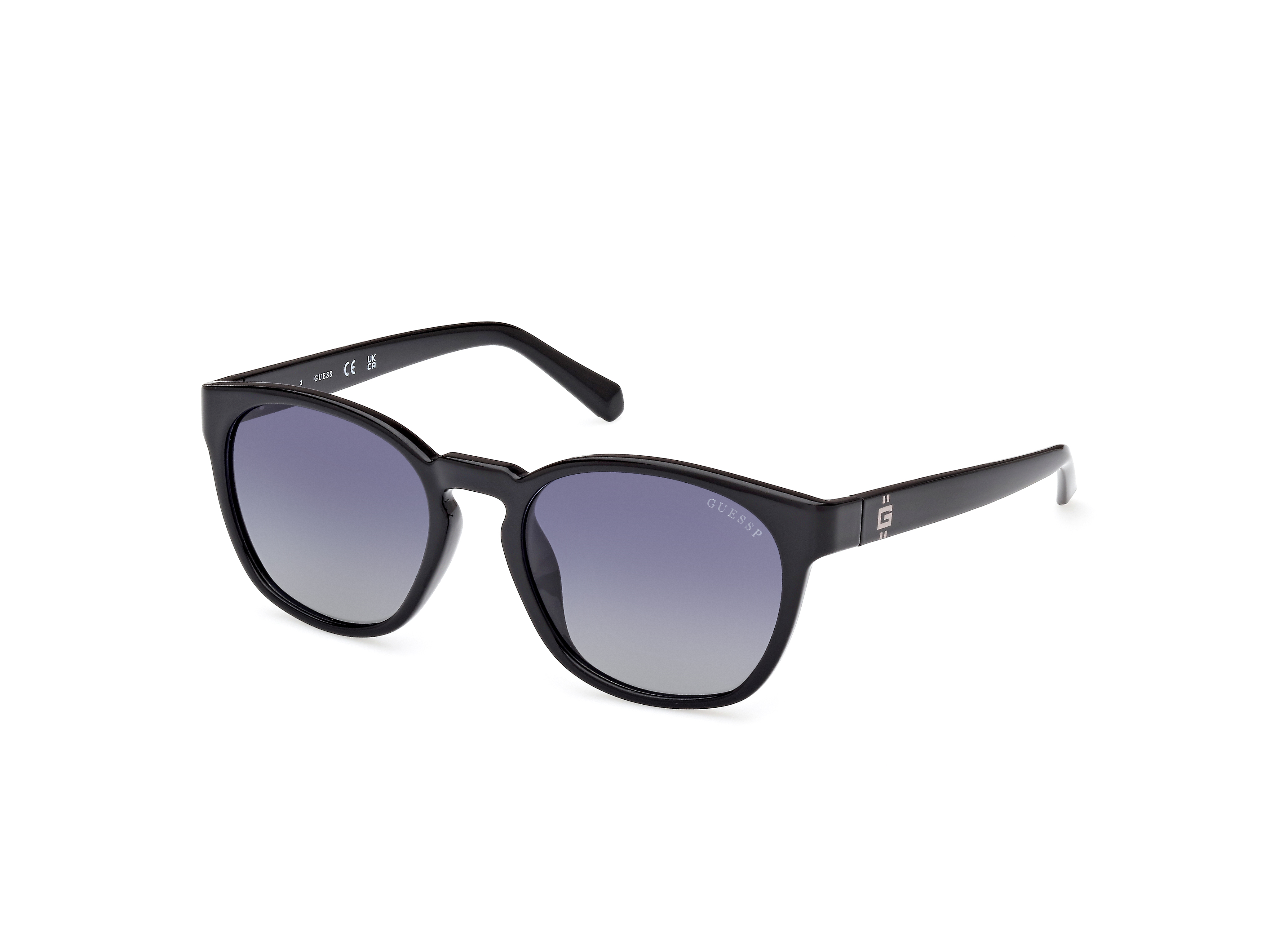 Guess Herren GU00083-H 01D Sonnenbrillen Injiziert Schwarz Grau Rund Polarisiert-image