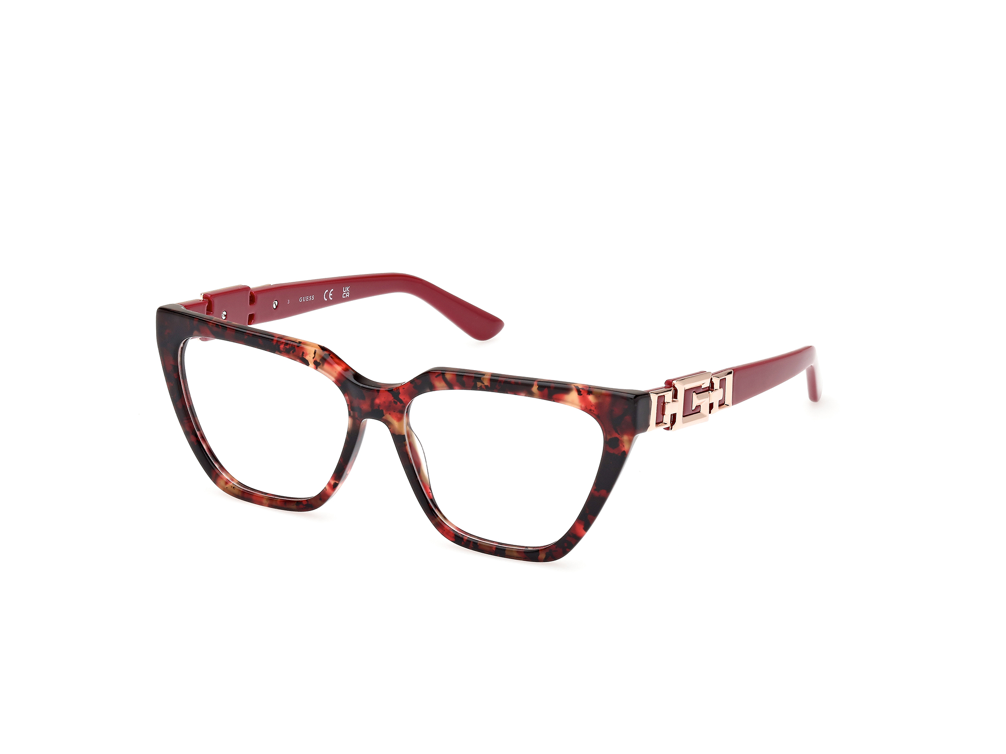 Guess Woman GU2985 071 Vista frames Acetate Bordeaux  Cat Eye Normal-image
