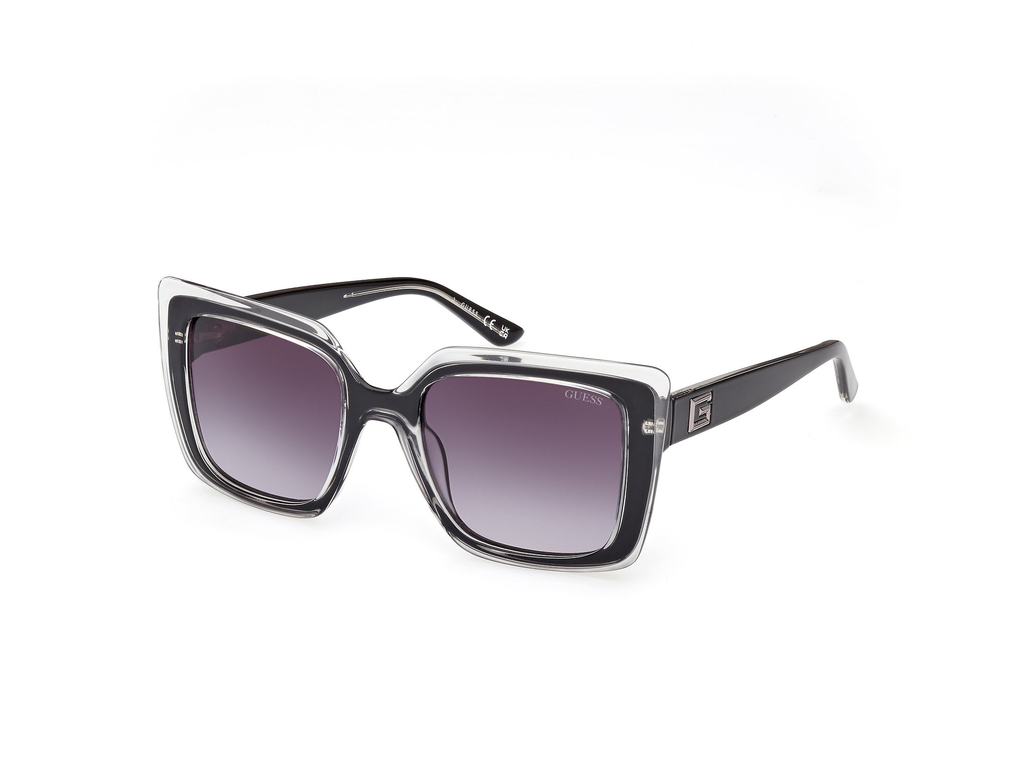 Guess Damen GU7908 05B Sonnenbrillen Injiziert Schwarz Grau Quadratisch Normal Schattiert-image