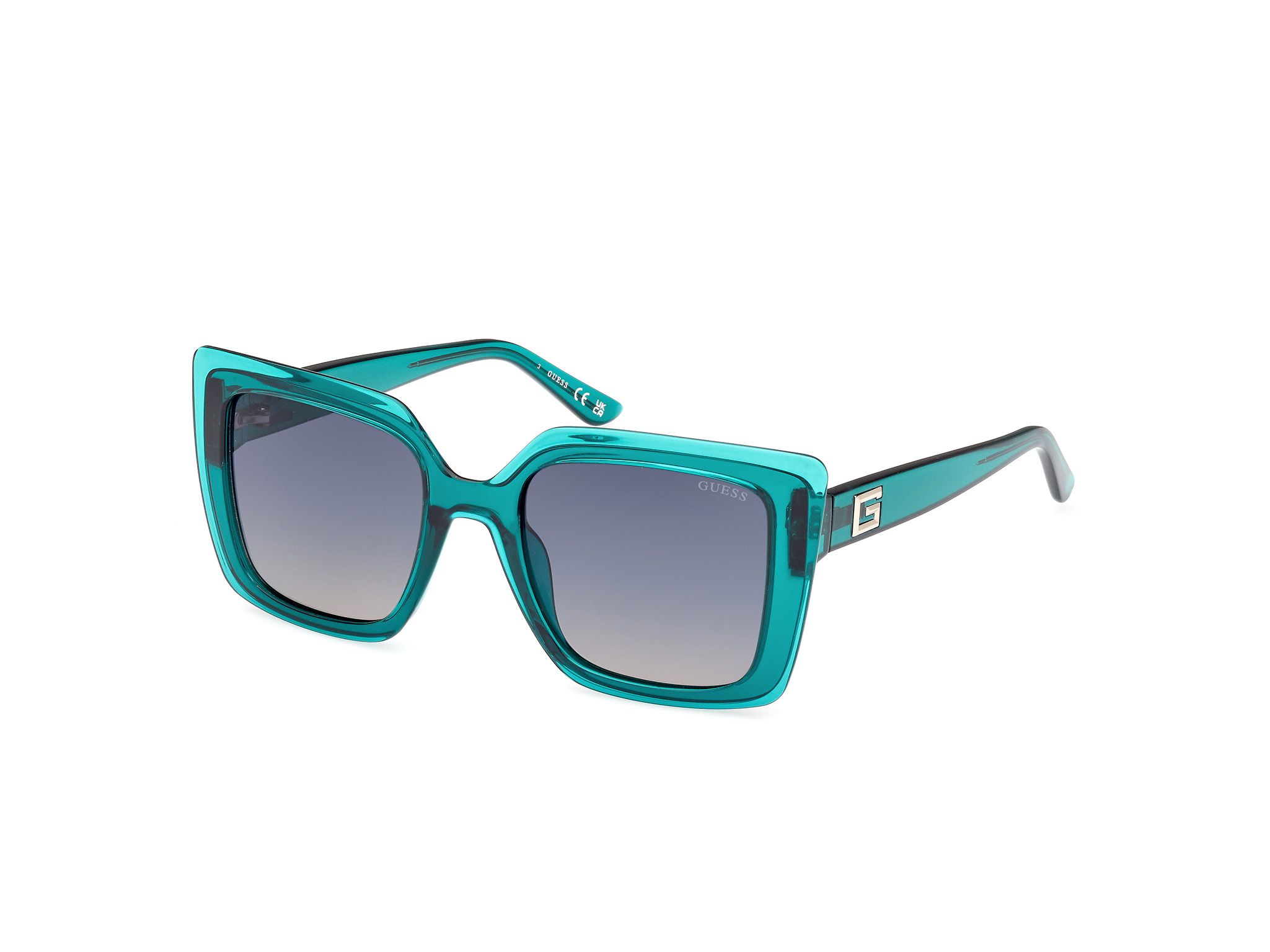 Guess Woman GU7908 96P Sunglasses Injected Green Green Squared Normal-image