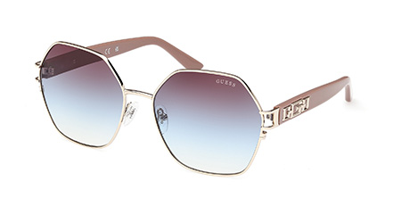 Guess Damen GU7913 33W Sonnenbrillen Metall Gold Blau Geometrisch Normal Schattiert-image