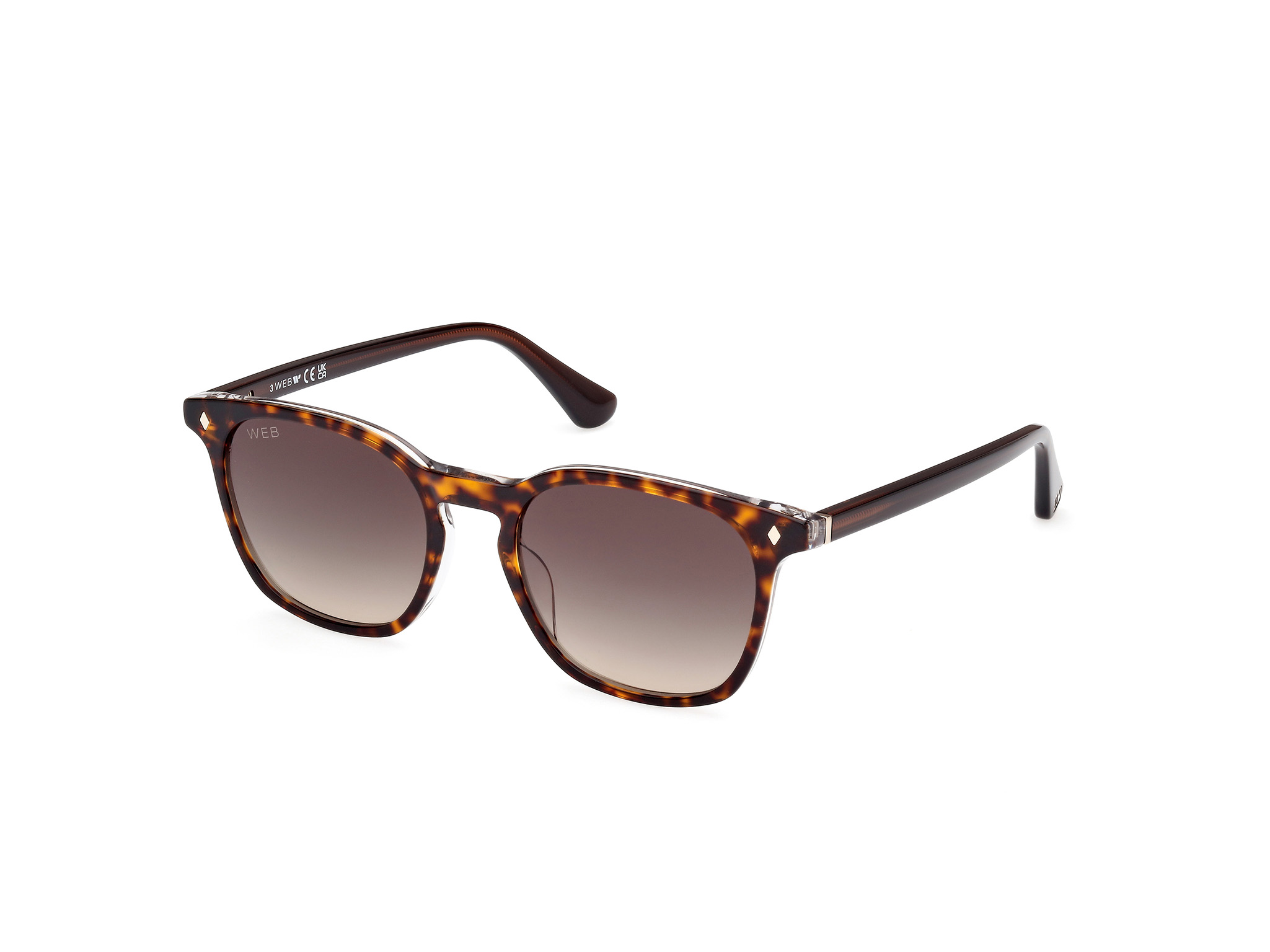 Web Herren WE0364 56B Sonnenbrillen Acetat Havanna Rauch Rund Normal Schattiert-image