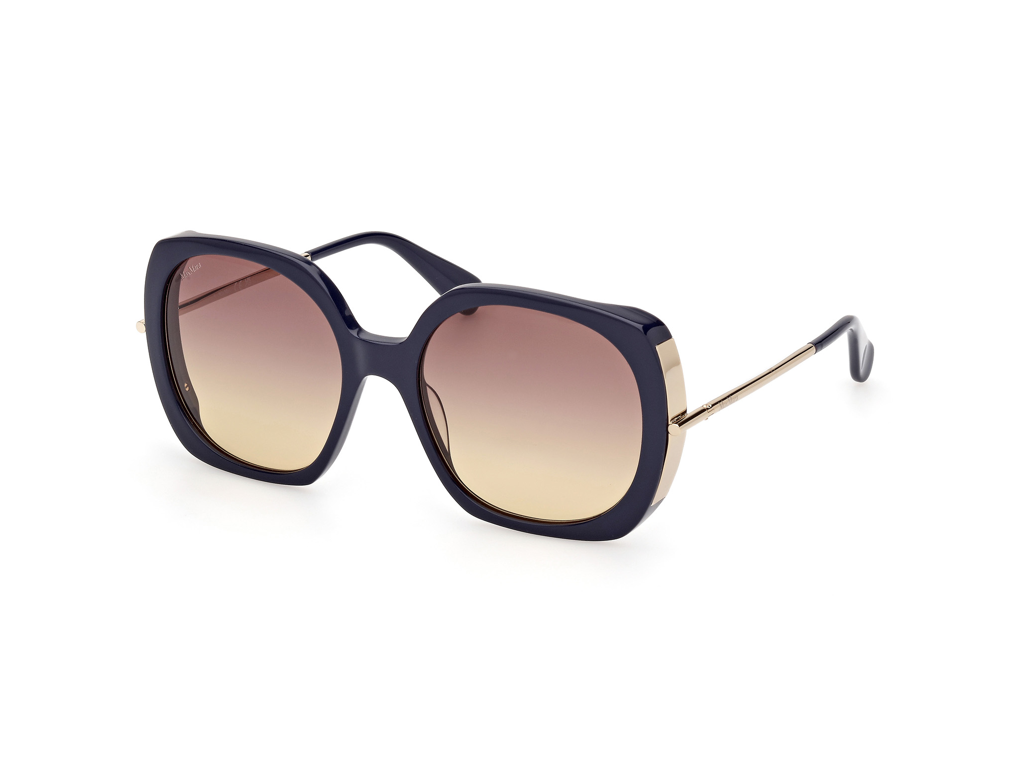 Max Mara Damen MM0079 MALIBU9 90F Sonnenbrillen Acetat Blau Braun Schmetterling Normal Schattiert-image