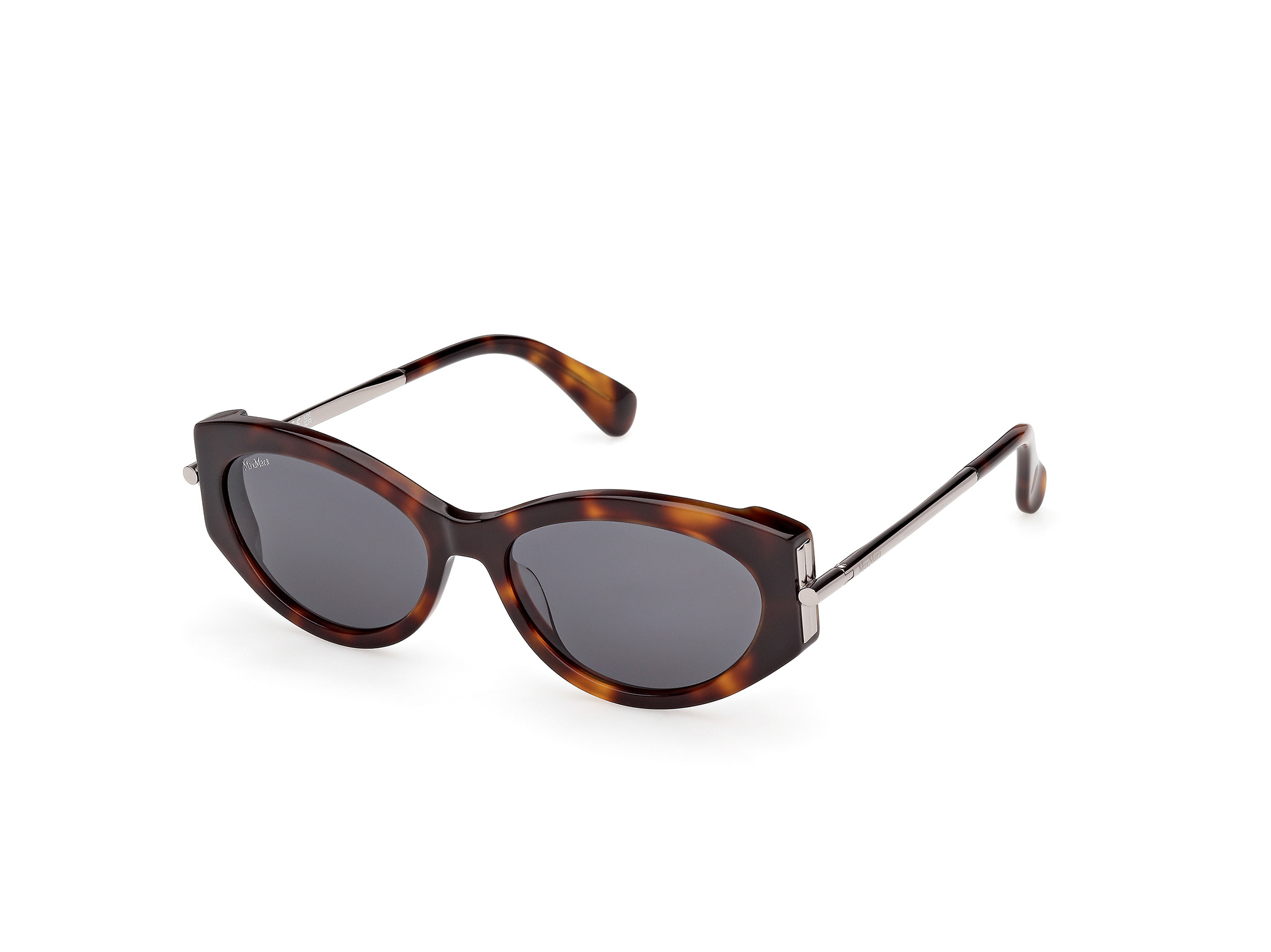 Max Mara Damen MM0167 Roquebrune 1 52A Sonnenbrillen Acetat Havanna Rauch Rund Normal-image