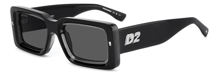 Dsquared2 D2 0142/S 08A/IR Black Grey Sunglasses Man Standard, Standard, 52-image