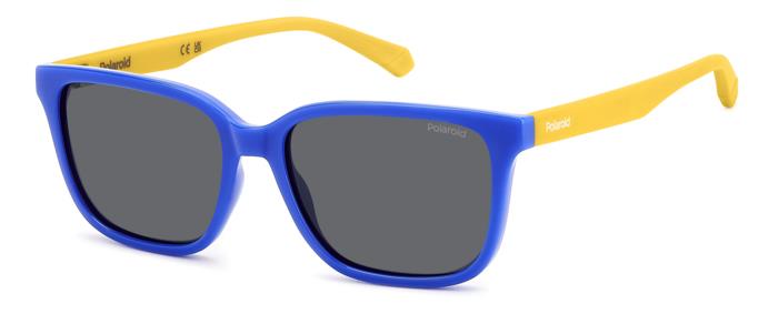 Polaroid Kids Sunglasses Frames Pld 8063/S Blue Yellow 49/14/130 Unisex Bambini, Blu Giallo, 49/14/130-image