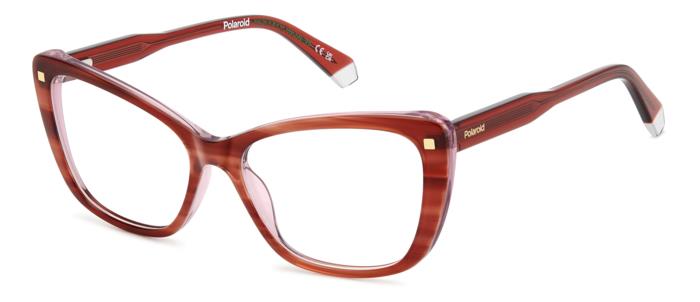 Montatura Polaroid Pld D542 8RR Striped Red 56/16/145 Donna-image