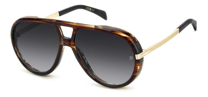 Gafas David Beckham - Modelo: Db 99/VOYAGER_ C: Brown Horn Gold/Eye Size: 61 - Bridge Size: 15 Cura Della Persona E Salute-image