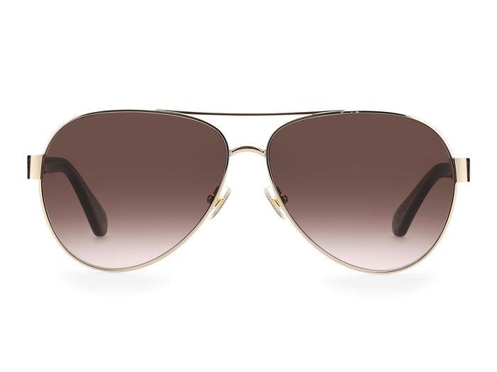 NEW KATE SPADE GENEVA/S 09Q GOLD BROWN AVIATOR WOMEN\'S SUNGLASSES Kate Spade Geneva Aviator Sunglasses Brown Floral Frame  main image 4