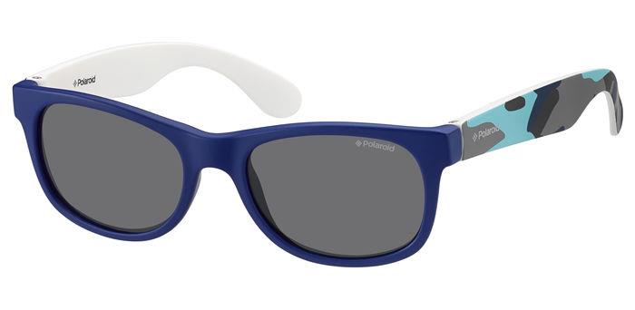 Polaroid P0300 Y2, Occhiali Da Sole Unisex - Bambini, Blu (T6D/Y2 Blue Camublu), 43-image